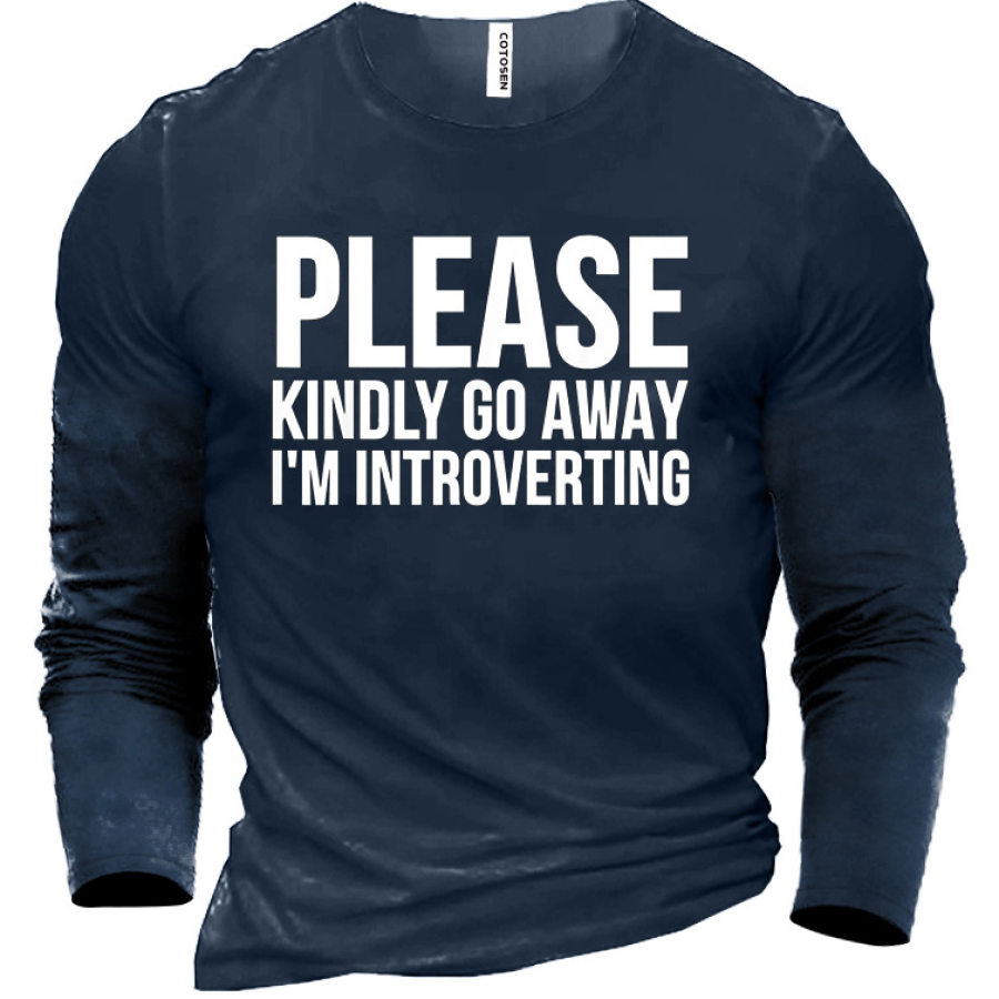 

Please Kindly Go Away I'm Introverting Men's Cotton T-Shirt