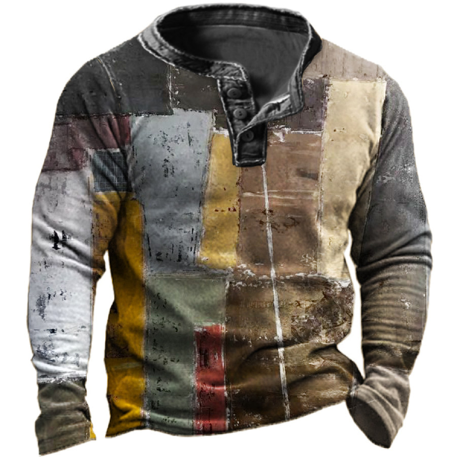 

Men's Abstract Painting Henley Sweatshirt