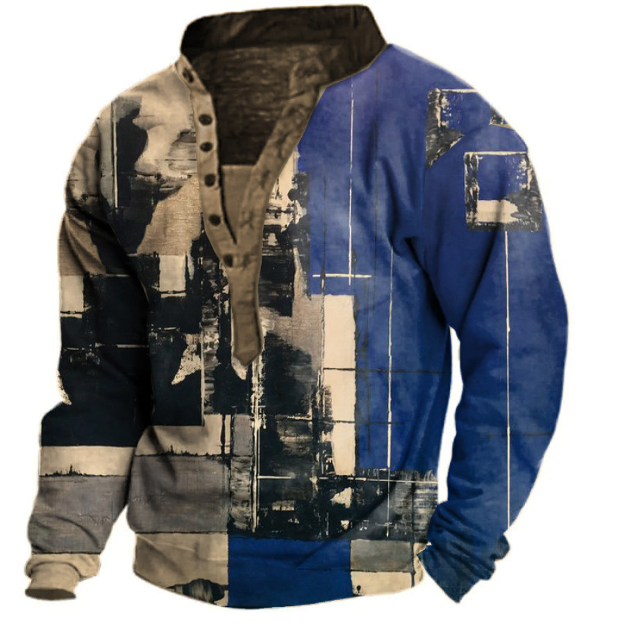 

Men's Abstract Painting Henley Sweatshirt