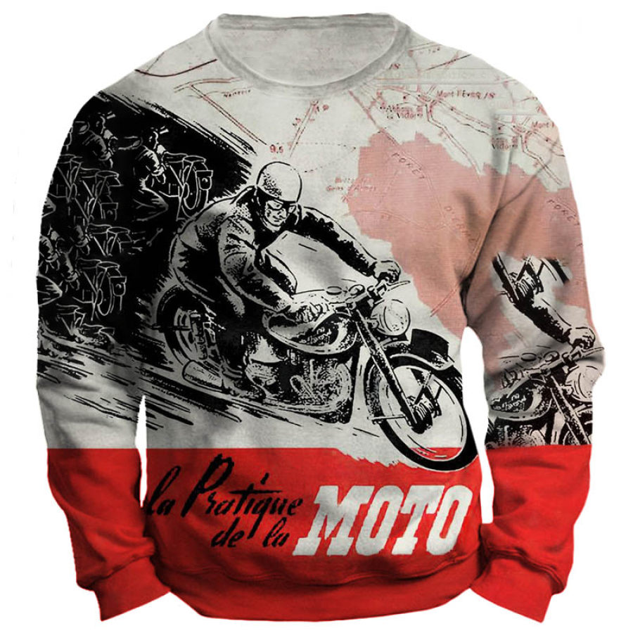 

Men's Outdoor Motorcycle Contrast Color Print Sweatshirt