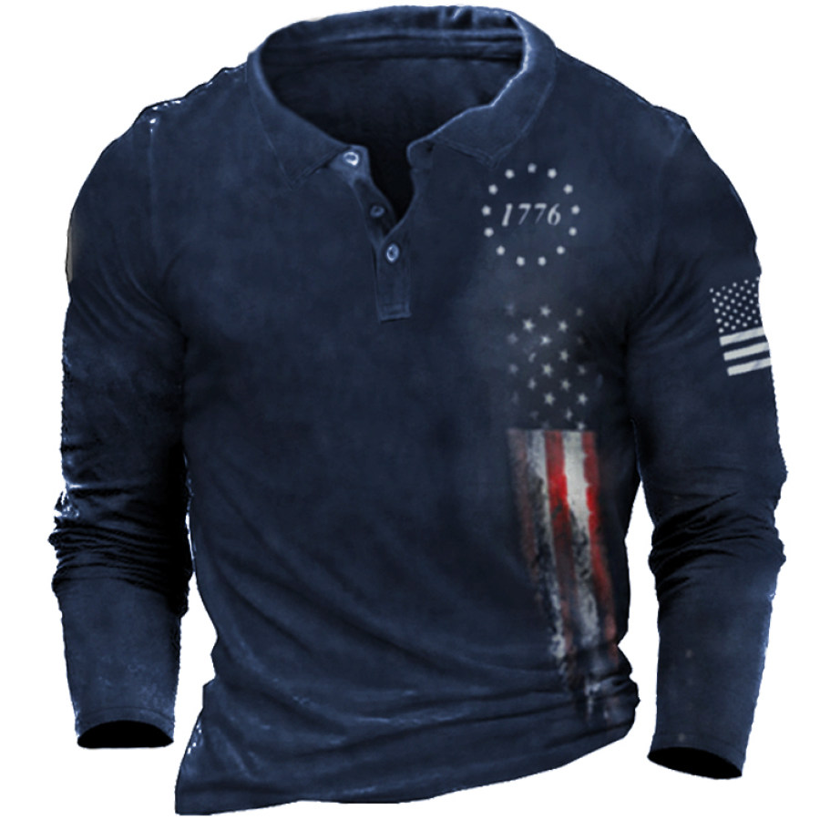 

American Flag Men's Training Uniform Long Sleeve Shirt