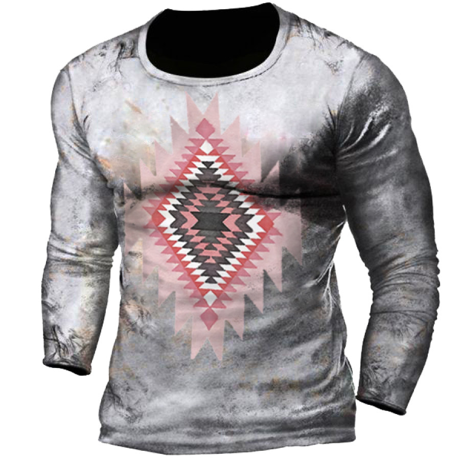 

Ethnic Pattern Vintage Print Men's Long Sleeve T-Shirt