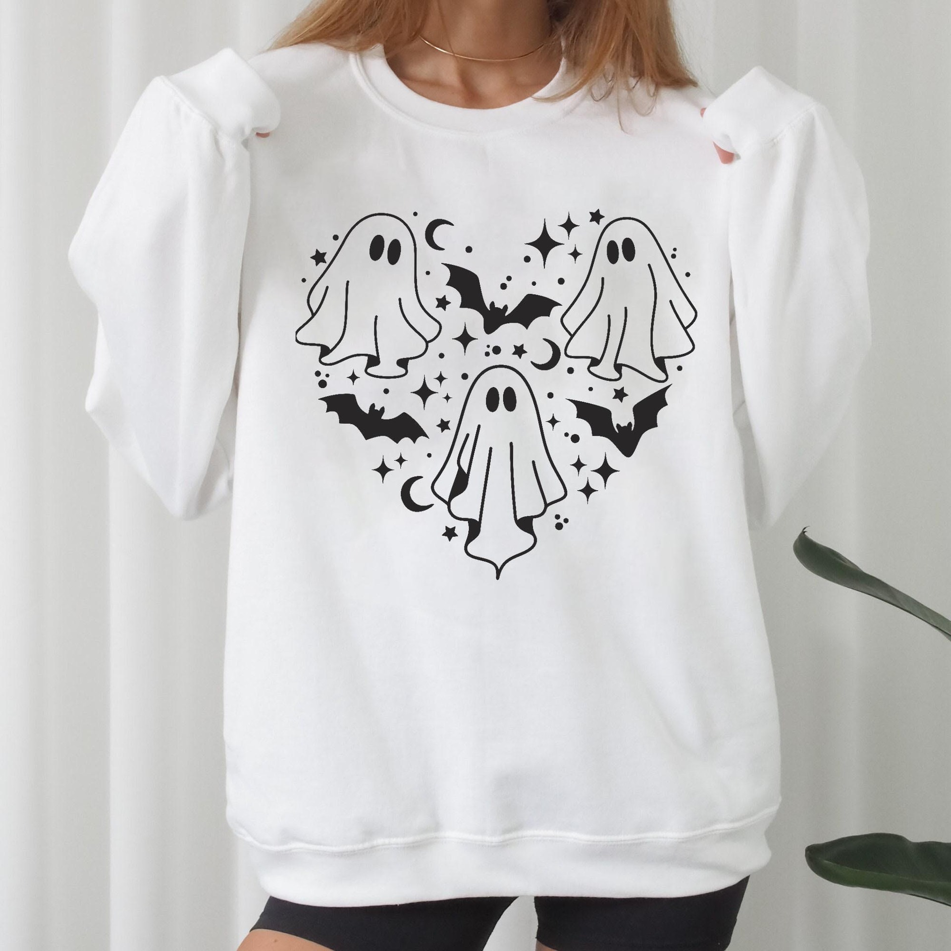 Women's Ghost Halloween Crewneck Sweatshirt