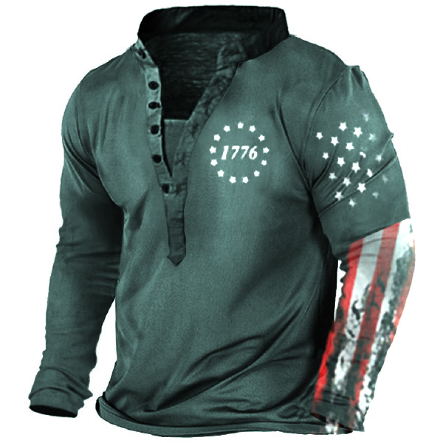 

American Flag Men's Training Uniform Long Sleeve Shirt