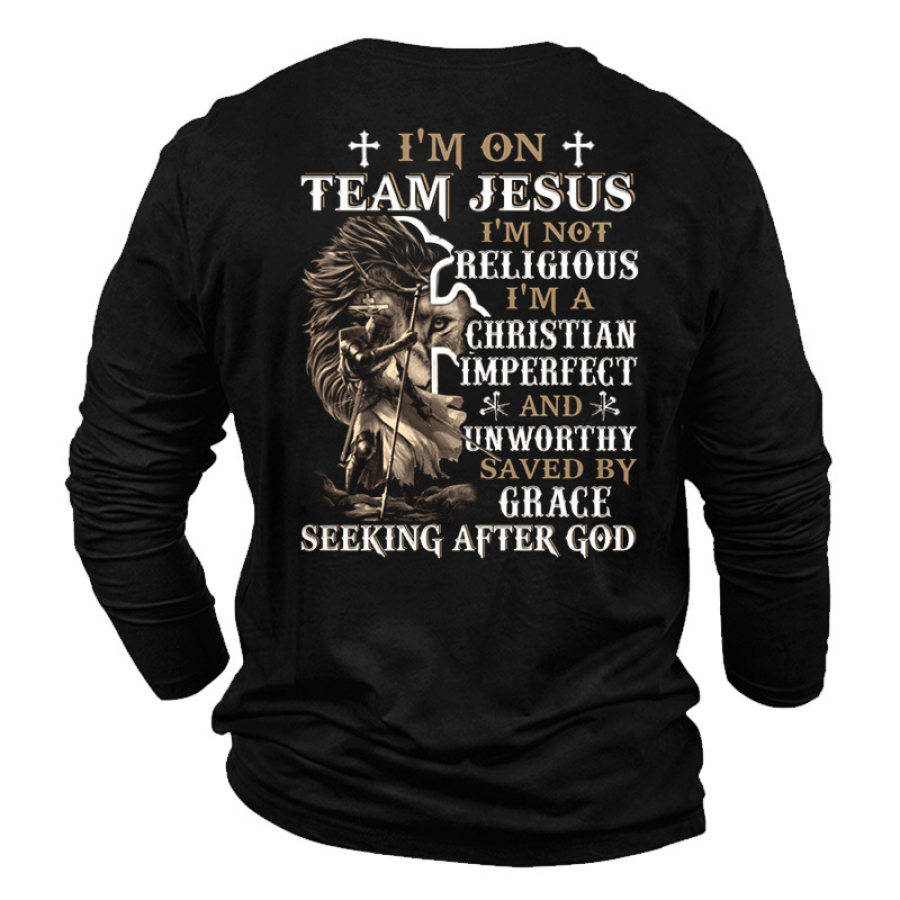 

Men's Jesus Templar Print Cotton T-Shirt
