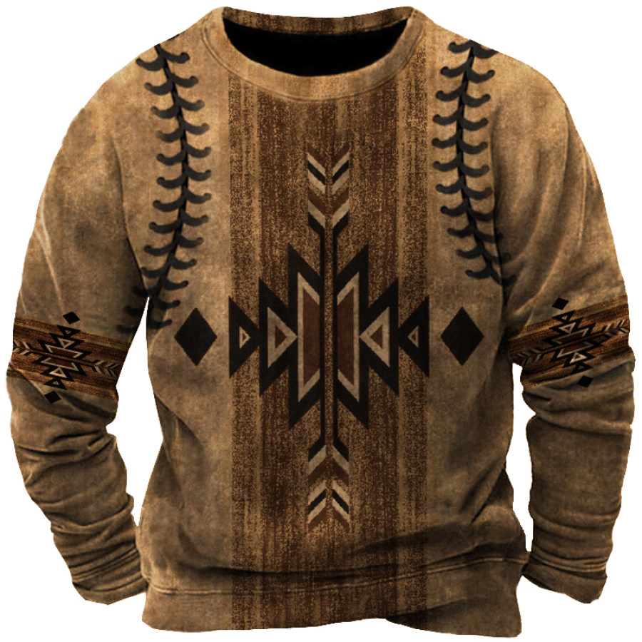 

Men's Vintage Ethnic Totem American Football Print Sweatshirt