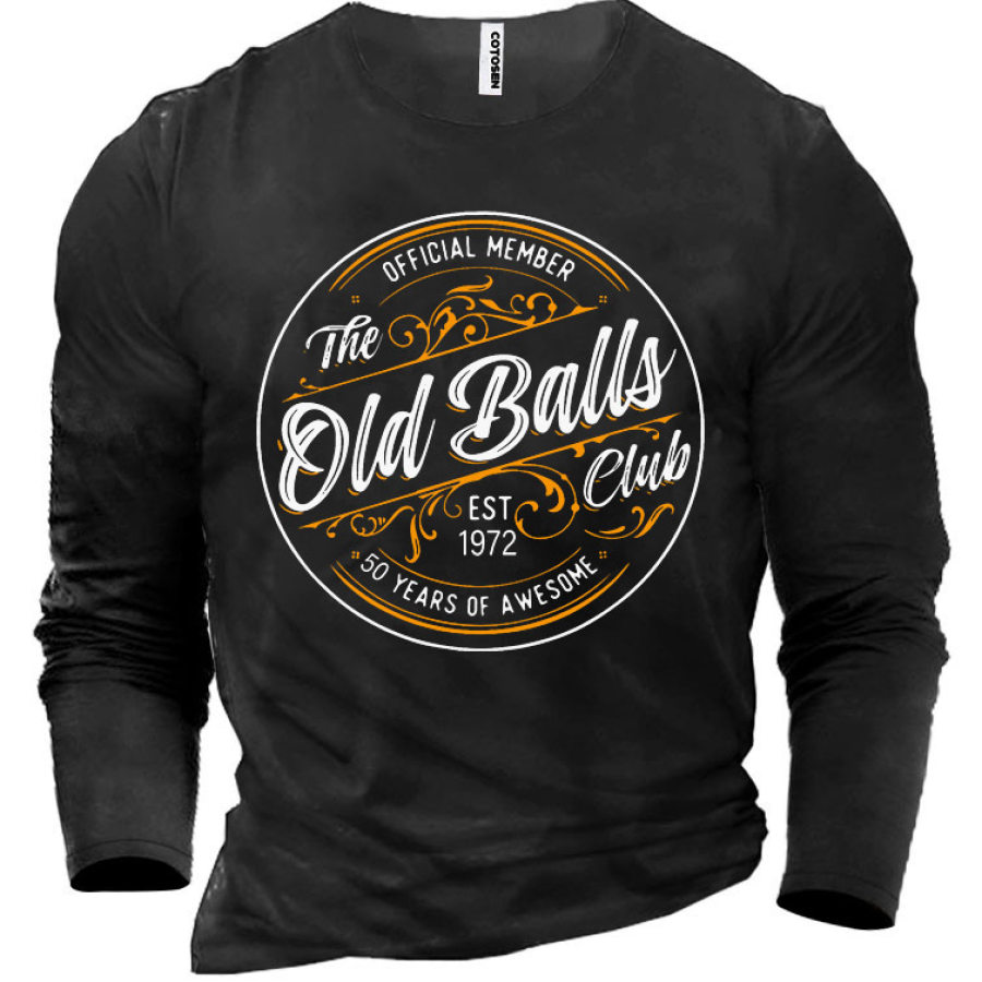 

Herren The Old Balls Club 50 Jahre Baumwoll-Langarm-T-Shirt