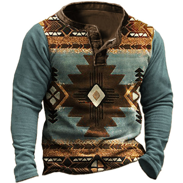 Aztec Men's Henley Sweatshirt