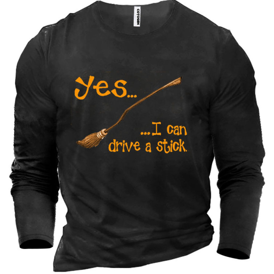 

Yes I Can Drive A Stick Men's Cotton T-Shirt