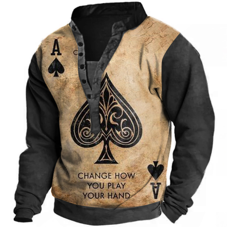 

Ace Of Spades Print Men Henley Sweatshir