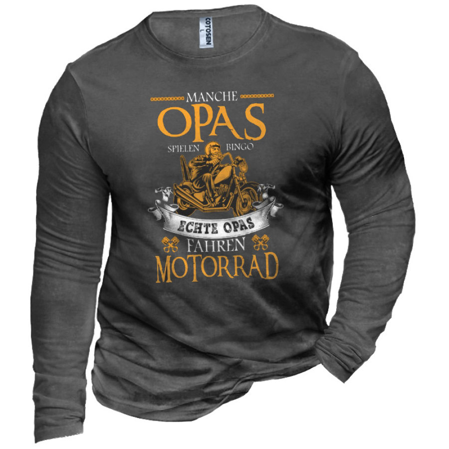

Men's Old Man Motorcycle Road Trip Cotton T-Shirt