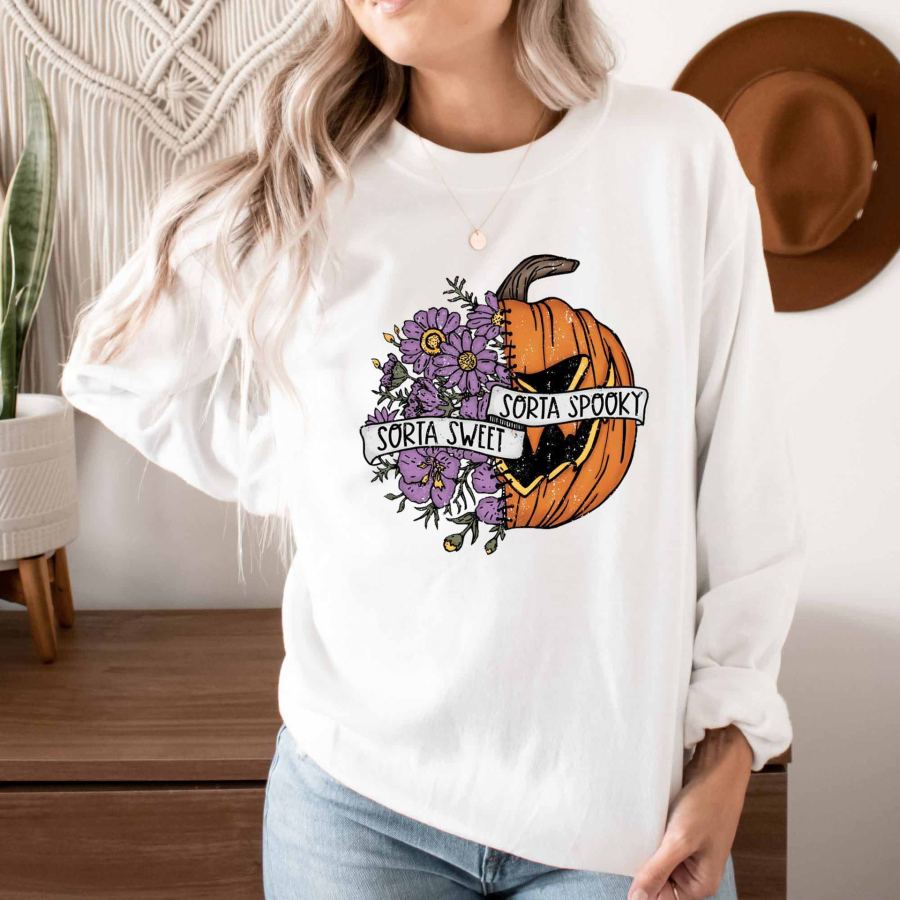 

Women's Sorta Sweet Sorta Spooky Halloween Crewneck Sweatshirt