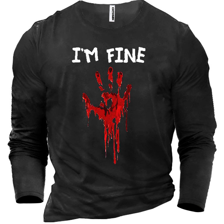 I'm Fine Halloween Bloody Chic Bloody Men's Cotton T-shirt