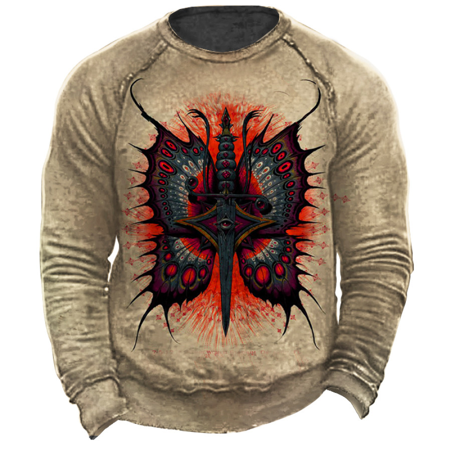 

Men's Retro Rock Music Print Sweatshirt