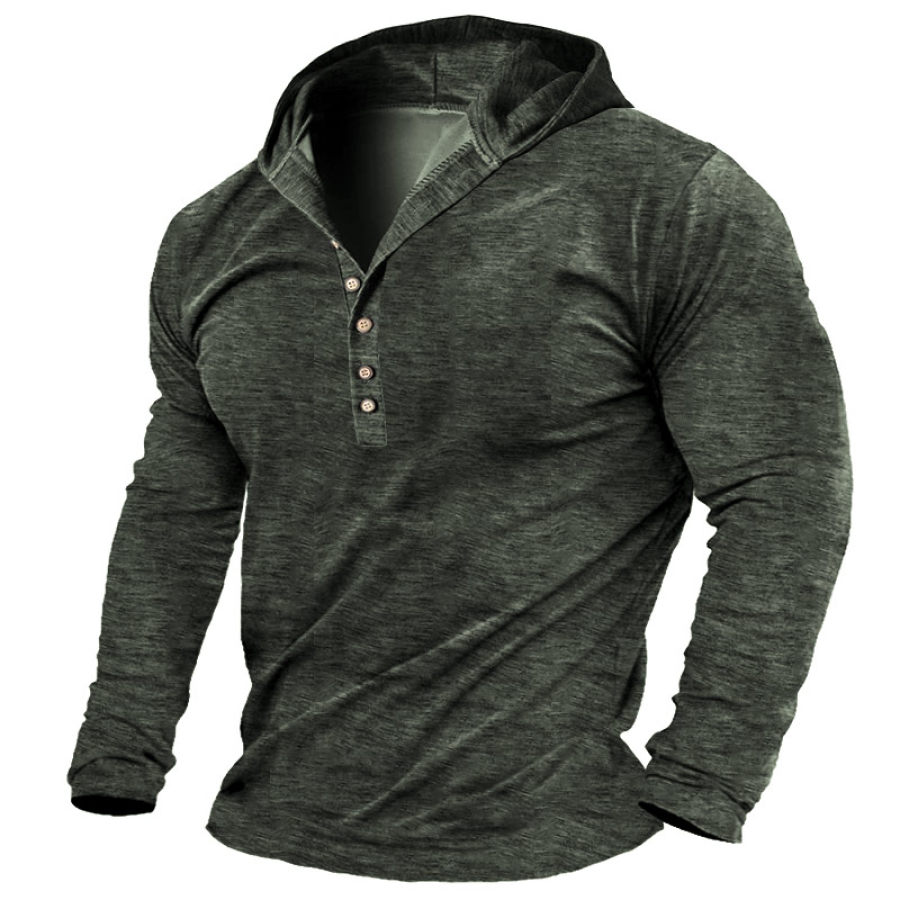 

Men's Casual Comfort Hooded Long Sleeve T-Shirt