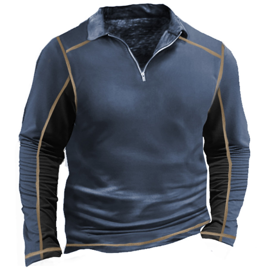 

Men's Outdoor Tactical Zip Polo Long Sleeve T-Shirt