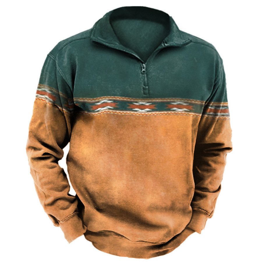 

Men's Cowboy Lapel Sweatshirt