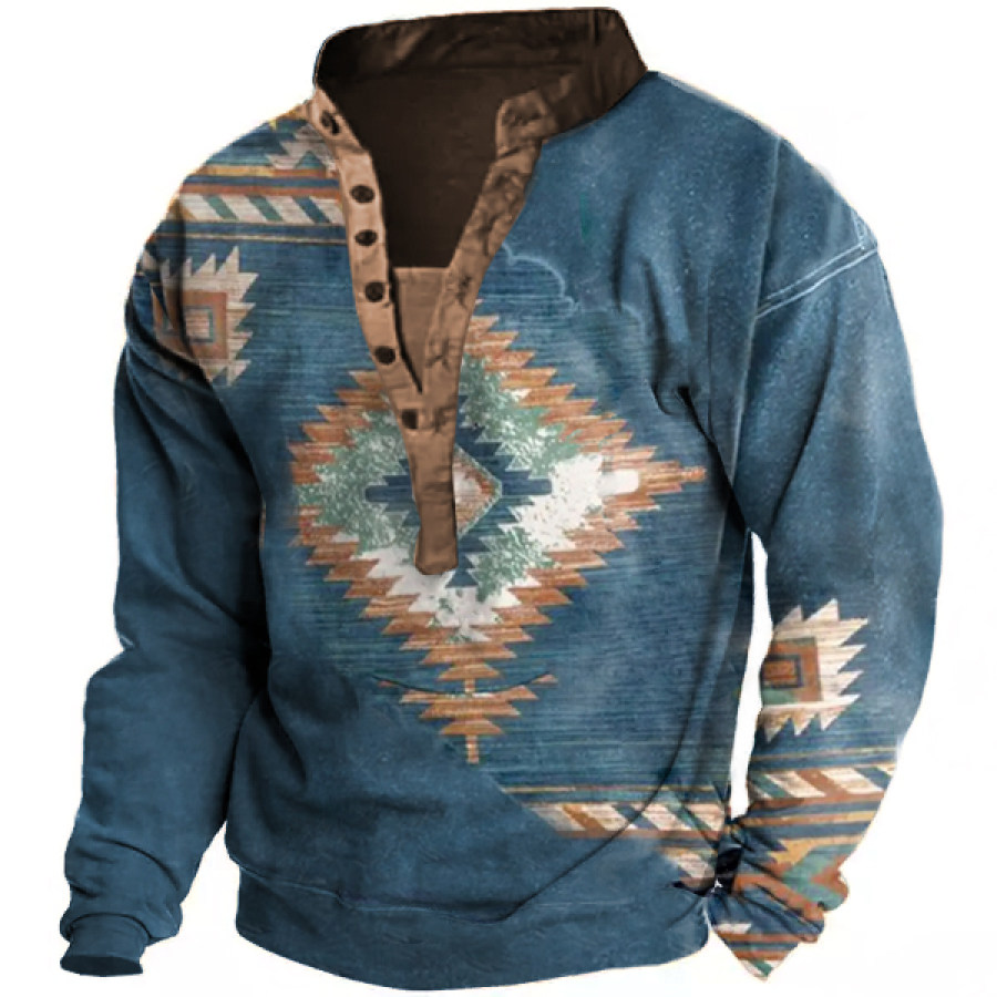 

Men Outdoor Western Ethnic Outdoor Henley Sweatshirt