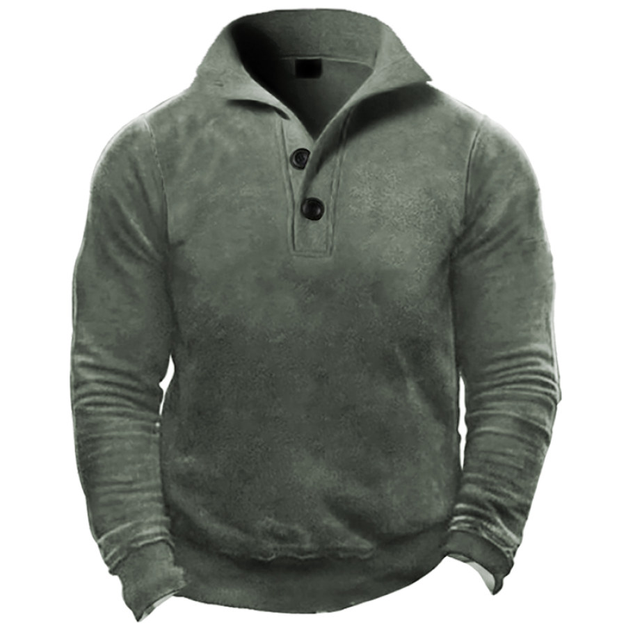 

Men's Outdoor Vintage Print Lapel Sweatshirt