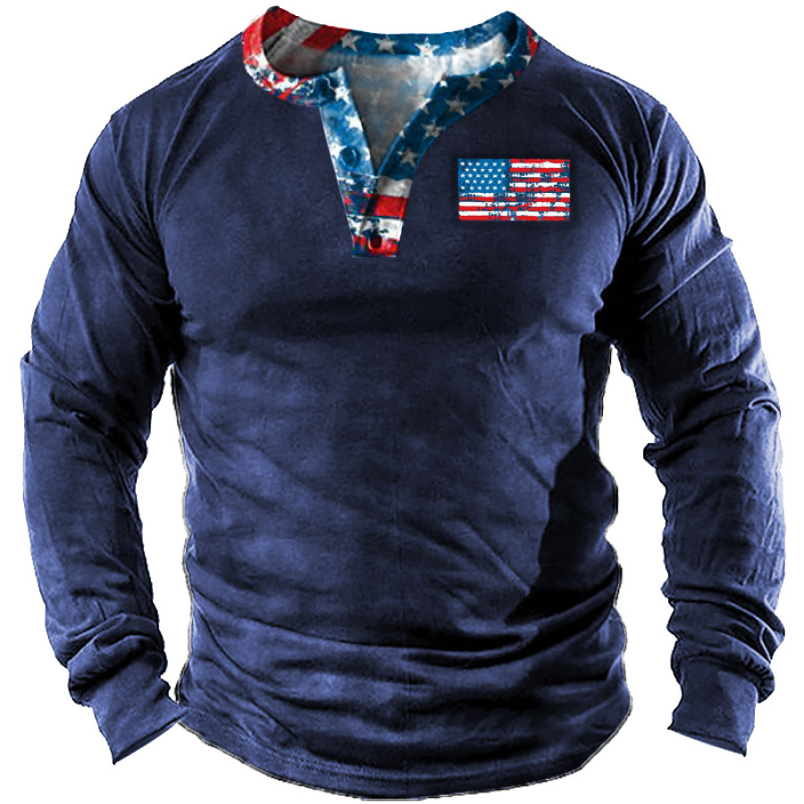 

American Flag Men's Training Uniform Long Sleeve Shirt
