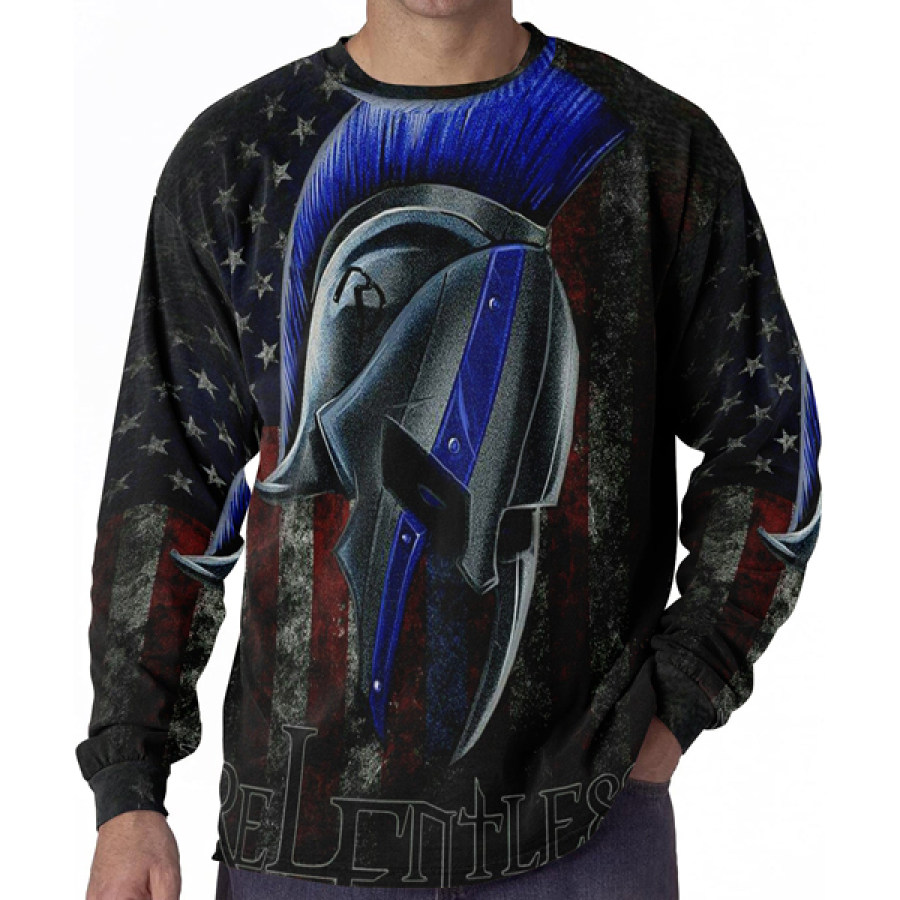 

Men Spartan Print Long Sleeve T-Shirt