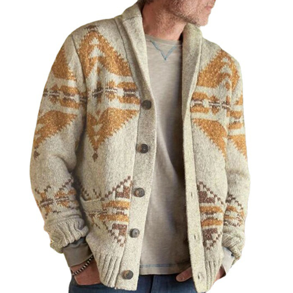 Men's Ethnic Boho Print Chic Casual Sweater