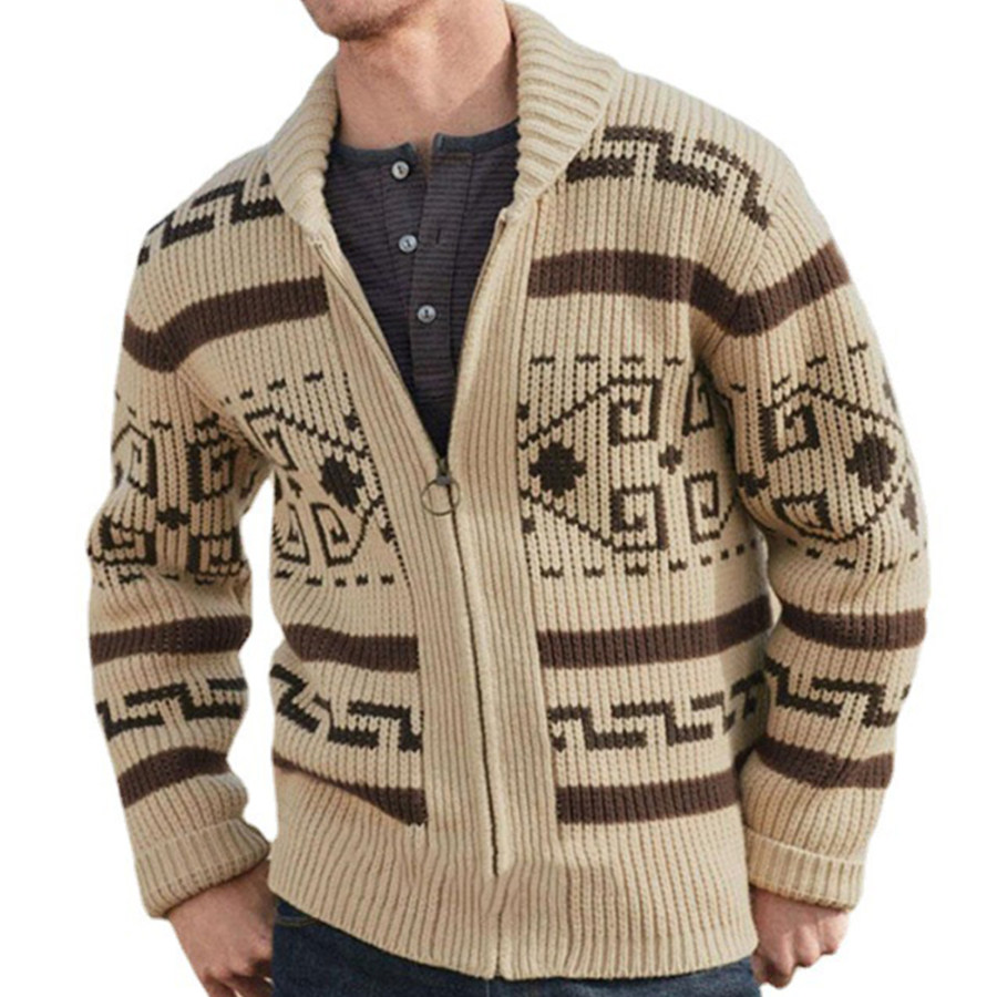 

Men's Ethnic Totem Print Casual Sweater