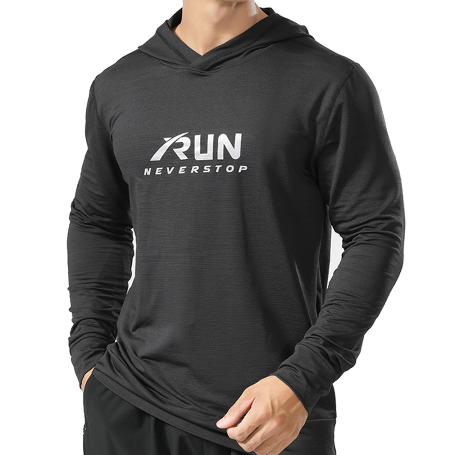 

Men's Outdoor Quick Dry Fitness Hooded Sports Sweater