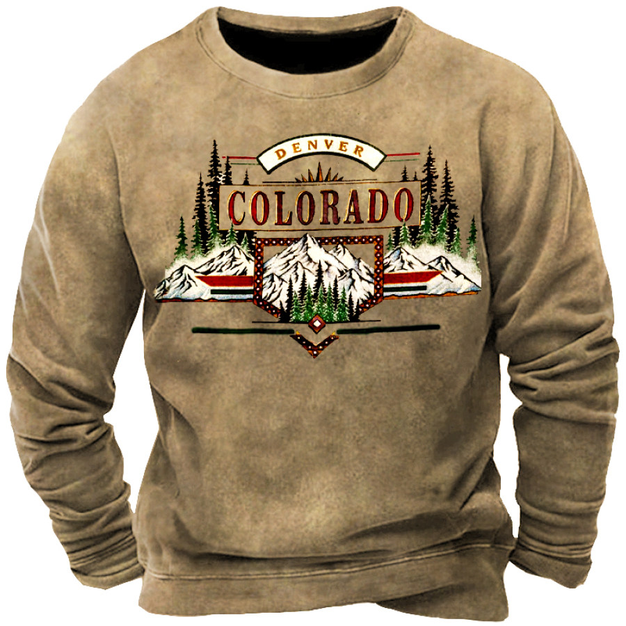 

Colorado Road Trip Men's Vintage Outdoor Graphic Print Sweatshirt