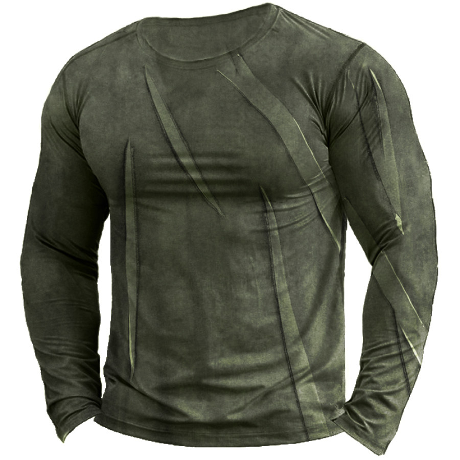 

Men's Vintage Patchwork Color T-Shirt