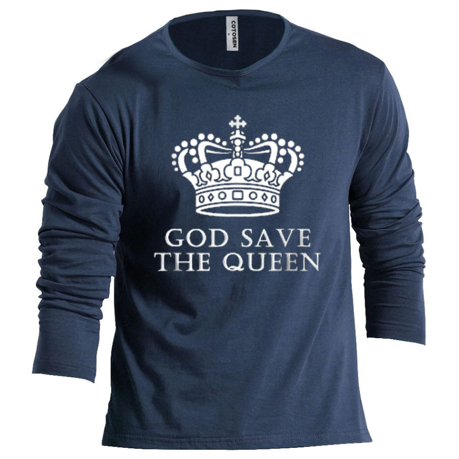 

God Save The Queen Men's Cotton Long Sleeve T-Shirt