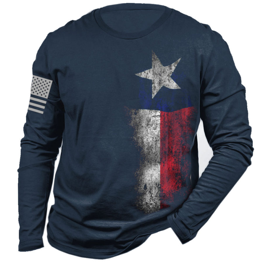 

Men's Vintage American Flag Long Sleeve T-Shirt