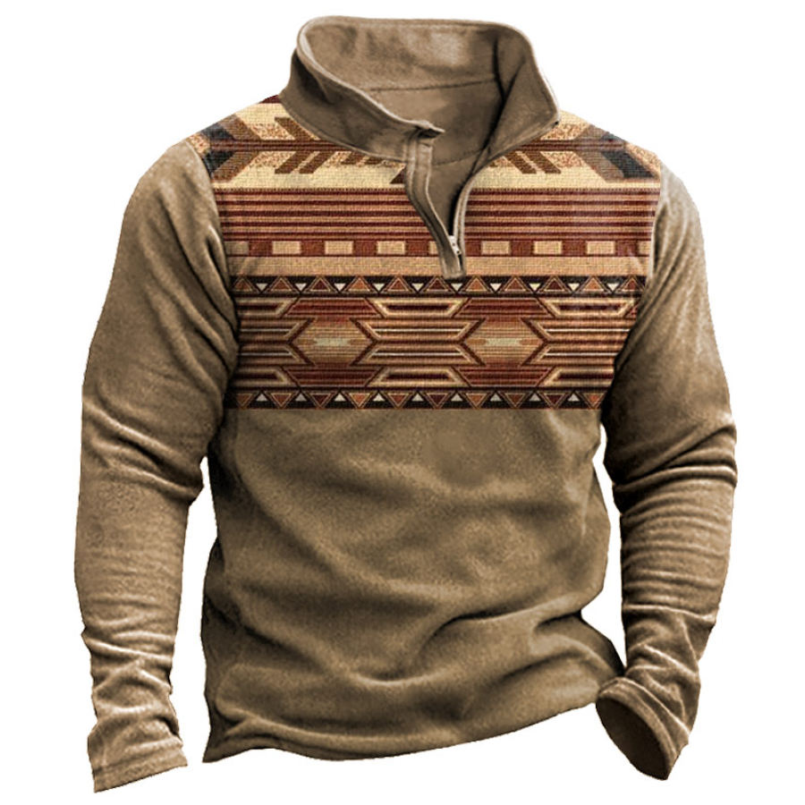 

Men's Vintage Ethnic Print Sweatshirt