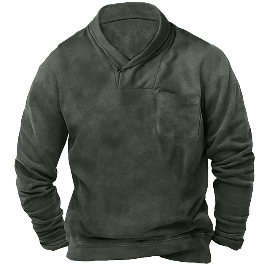 

Men's Button Pocket Vintage Sweatshirt