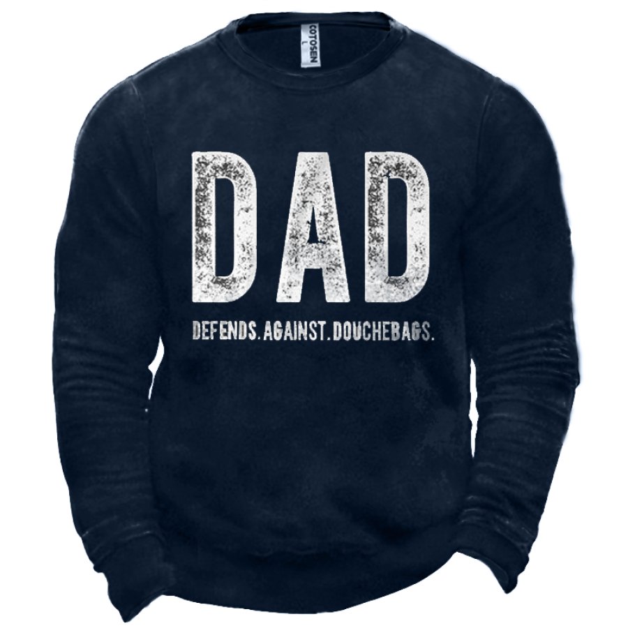 

Dad Defends Against Douchebags Men's Funny Papa Sweatshirt