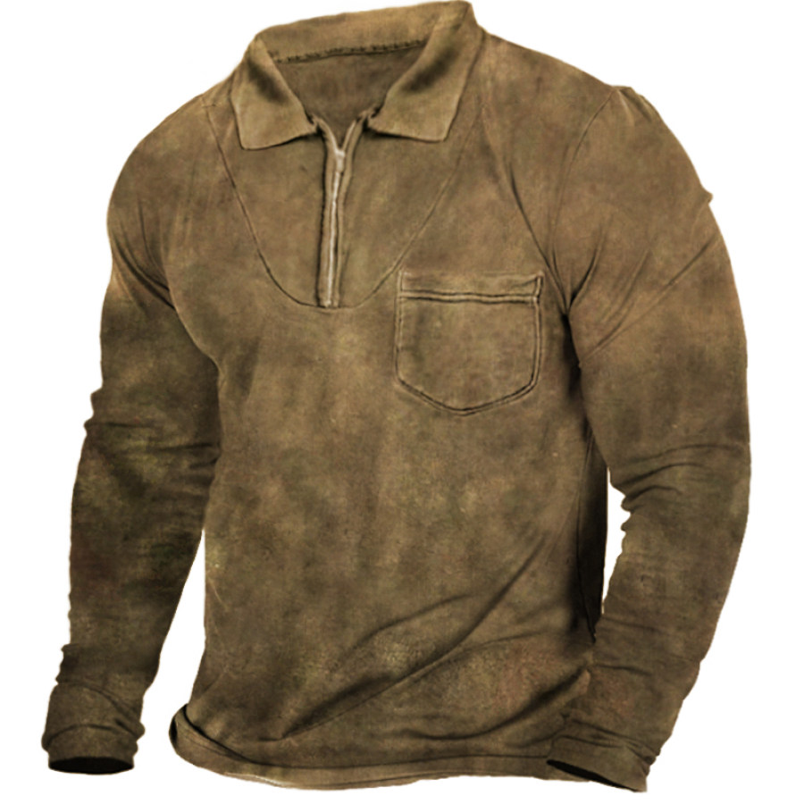 

Men's Vintage Pocket Zip T-Shirt