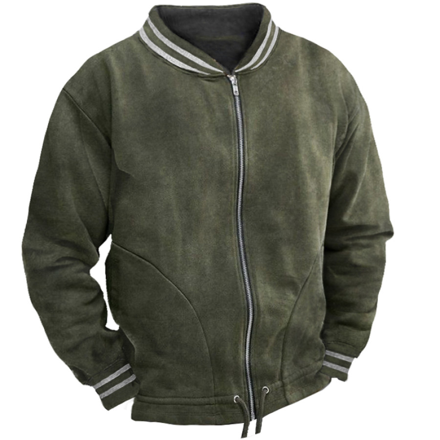

Men's Vintage Pocket Full Zip Blokecore Sweater Jacket