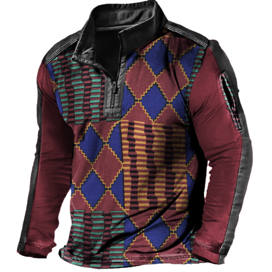 

Men's Tribal Print Ethnic Boho Zip Sweatshirt