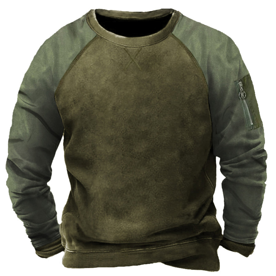 

Men's Patchwork Pocket Training Sweatshirt