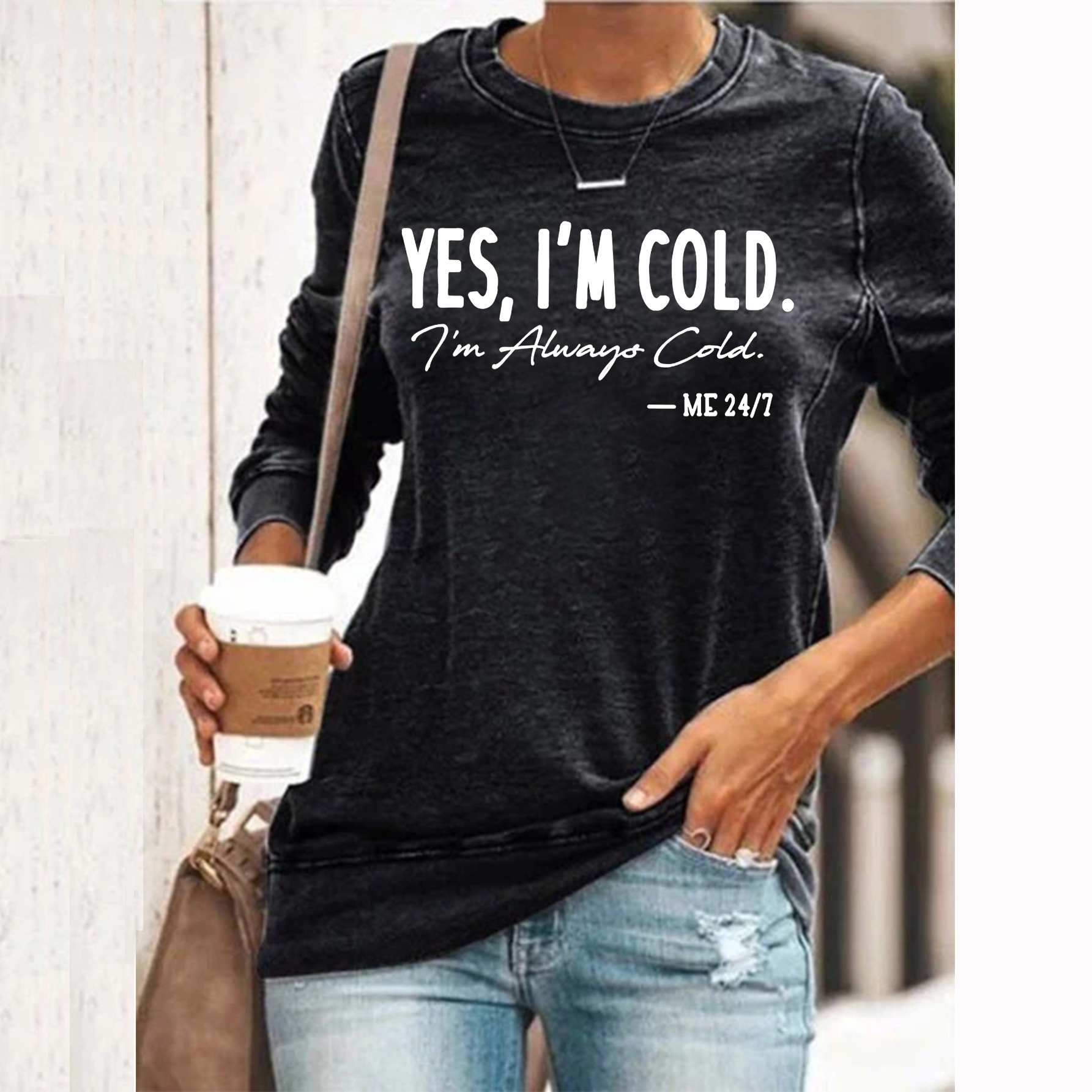 Women I'm Cold Letters Chic Sweatshirts