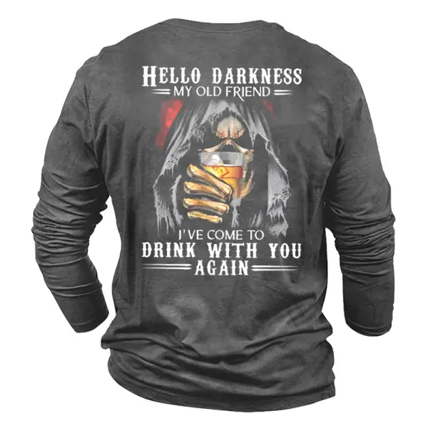 Men's Hello Darkness My Old Friend Print T-Shirt - Honeylop.chimpone.com 
