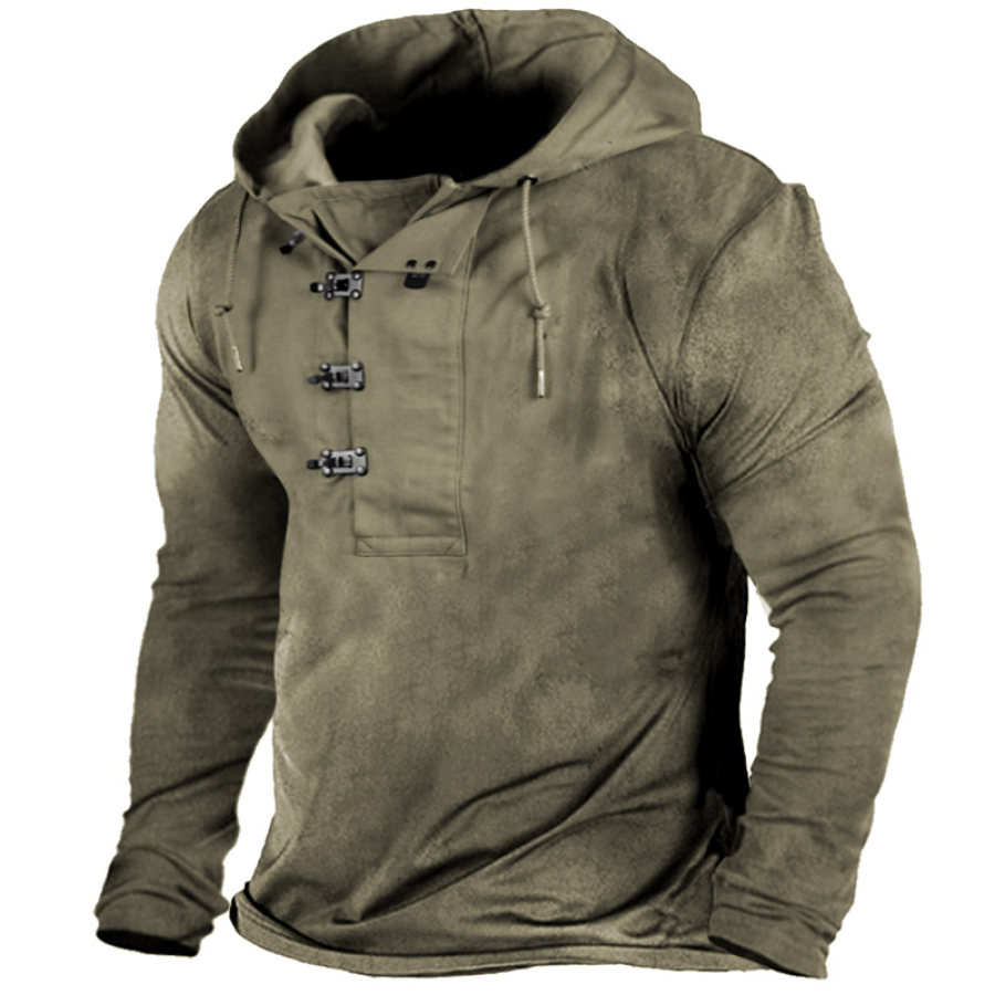 

Men's Retro Outdoor Training Hooded T-Shirt