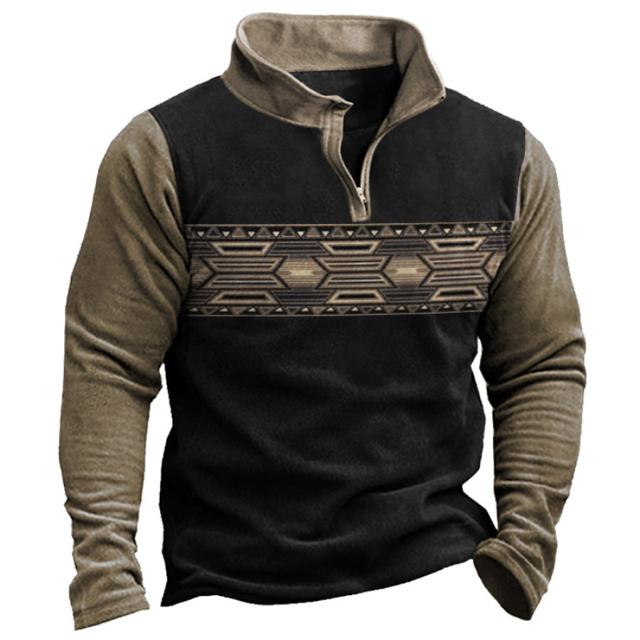 

Men's Ethnic Patchwork Print Sweatshirt