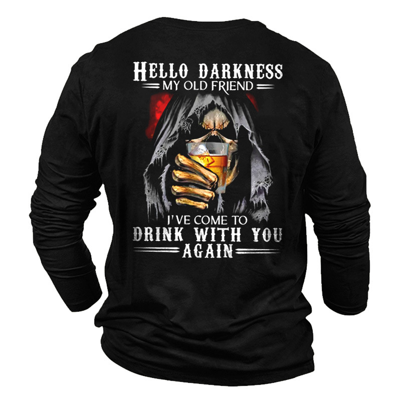 Men's Hello Darkness My Chic Old Friend Print T-shirt
