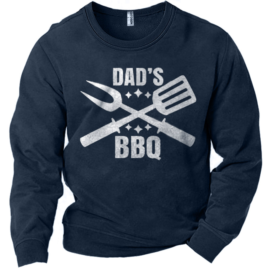 

Dad's BBQ Men's Funny Outdoor Graphic Print Crew Neck Sweatshirt