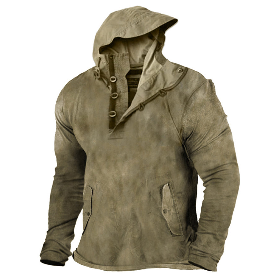 

Men's Training Distressed Hooded Shirt