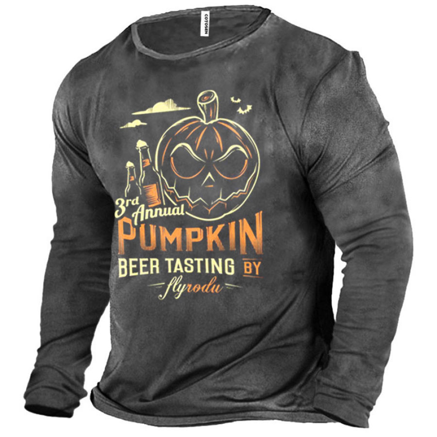

Men's Fun Halloween Beer Print T-Shirt