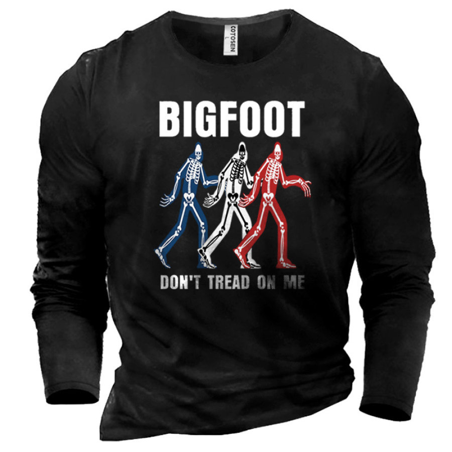 

Bigfoot Don't Tread On Me Men's Fun Print T-Shirt