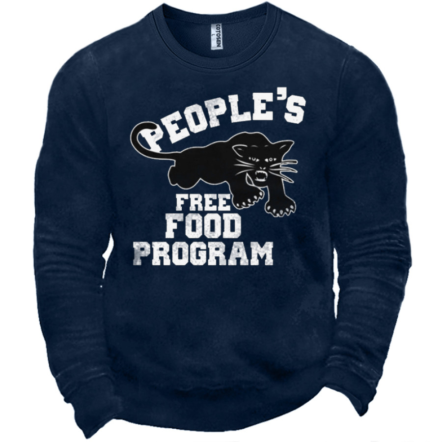 

People's Free Food Program With A Black Panther Men's Equality Graphic Print Sweatshirt