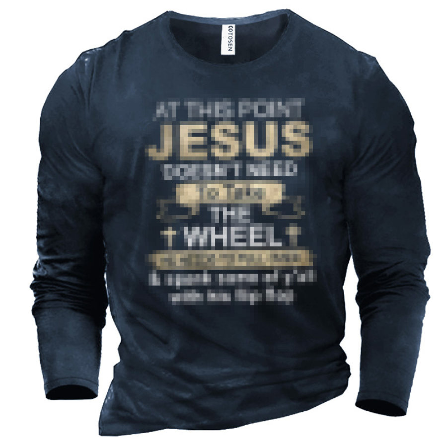 

Men's At This Point Jesus Print T-Shirt